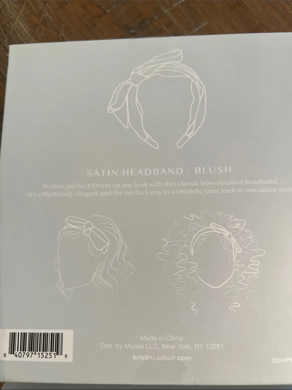 Kristin Ess Satin Headband - Blush new